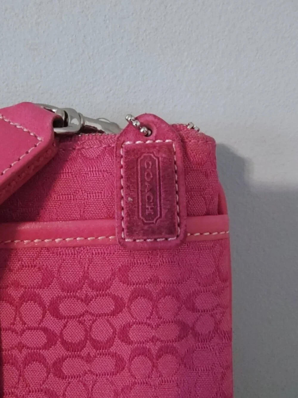 Coach Y2K vintage swingpack mini C's signature suede stripe crossbody bag EUC